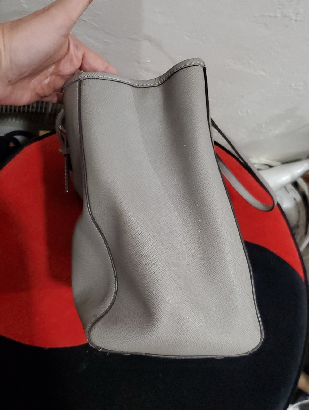 Michael Kors Jet Set Travel Medium Carryall Tote In Grey/Silver Saffiano Leather - Picture 11 of 16